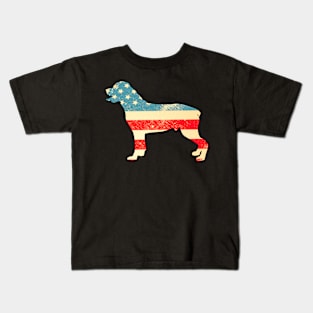 American Flag Rottweiler Kids T-Shirt